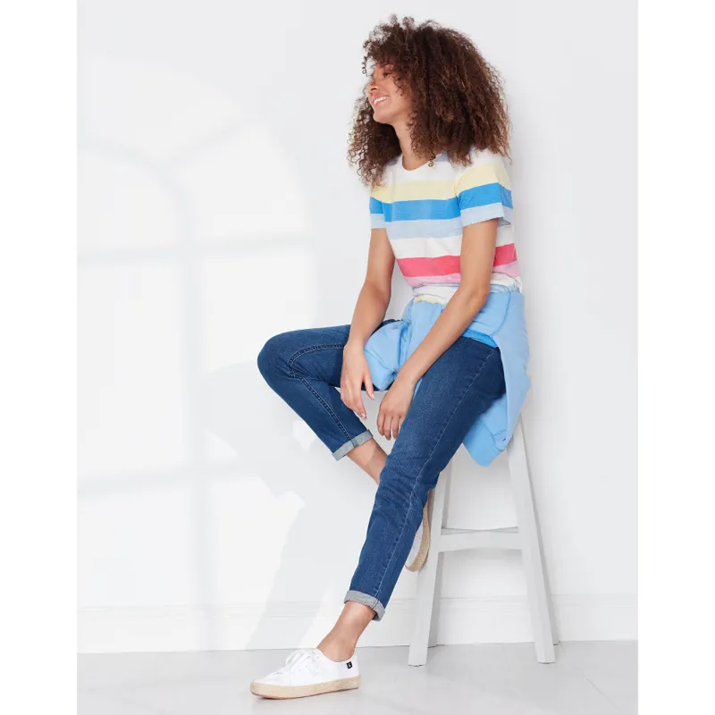 Joules Carley Classic Crew T-Shirt - Cream Stripe -2